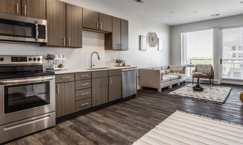 Well-lit kitchen with ample counter space